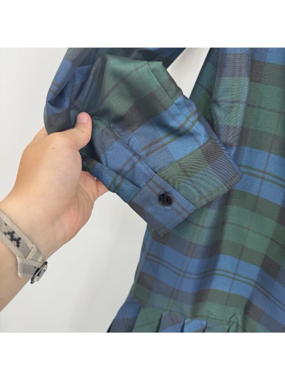 Tuckernuck Blackwatch Plaid Tate Dress size S Small Long Sleeve Mini - Picture 5 of 7